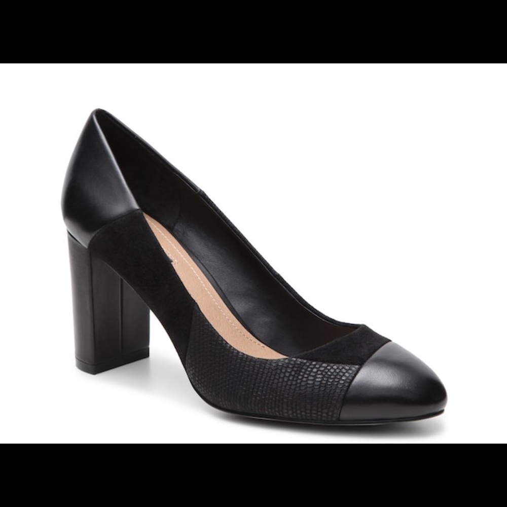 Tahari Elroy pumps, leather and suede